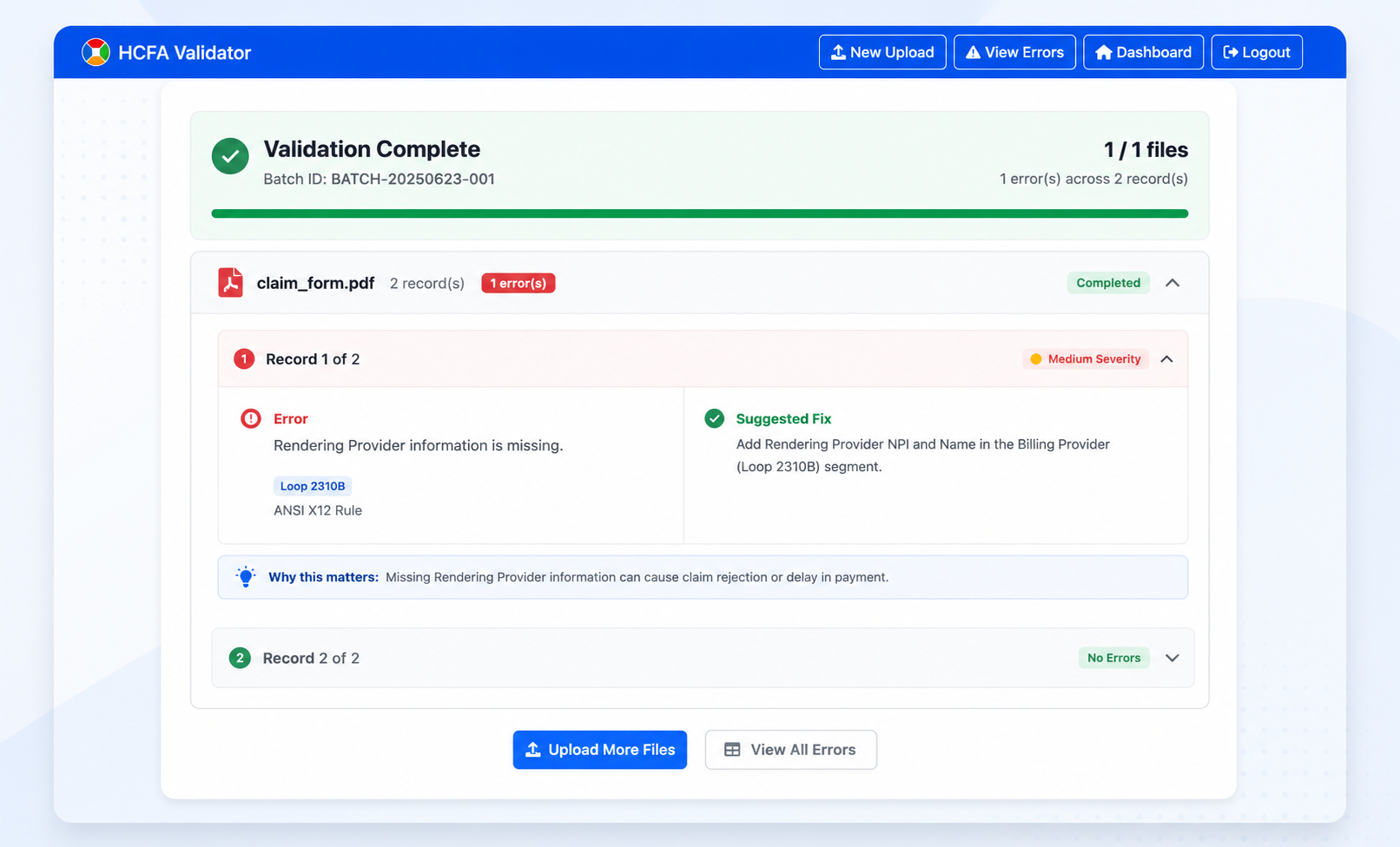 Suggested claim error fixes