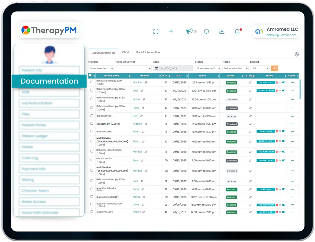 Therapy Documentation Software
